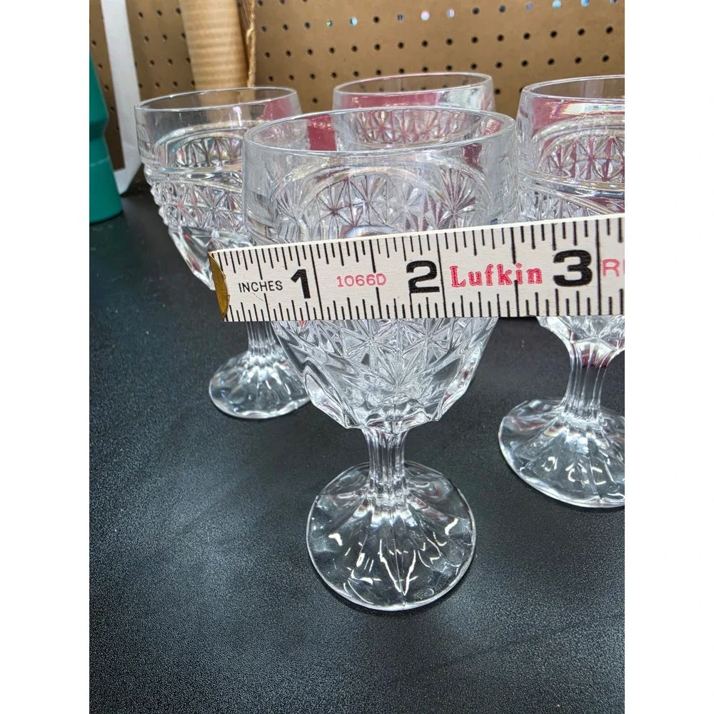 Crystal d'Adriana Luna 6oz Wine Glasses Set of 4 Lead Crystal Cut Glass Vintage